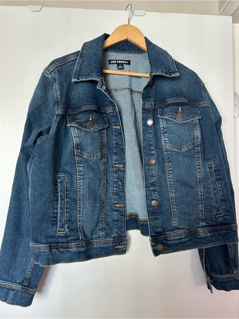 Joe Fresh Medium Blue Denim Jacket with Contrast Stitching